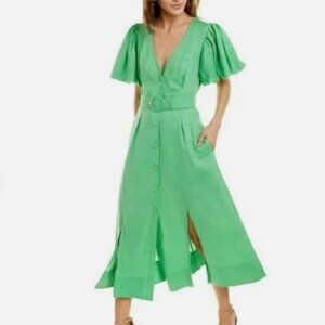 $550 Nicholas Troy Dress 100% Linen in Green Size 6 - Excellent Condition